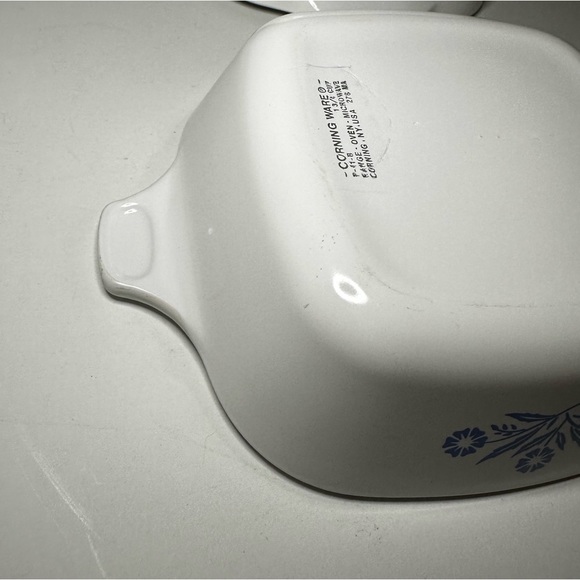 Set of 2 Vintage Corning Ware Blue Cornflower baking dishes with lid - Picture 5 of 14